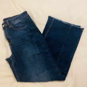 Stylish Dark Blue Cropped Jeans